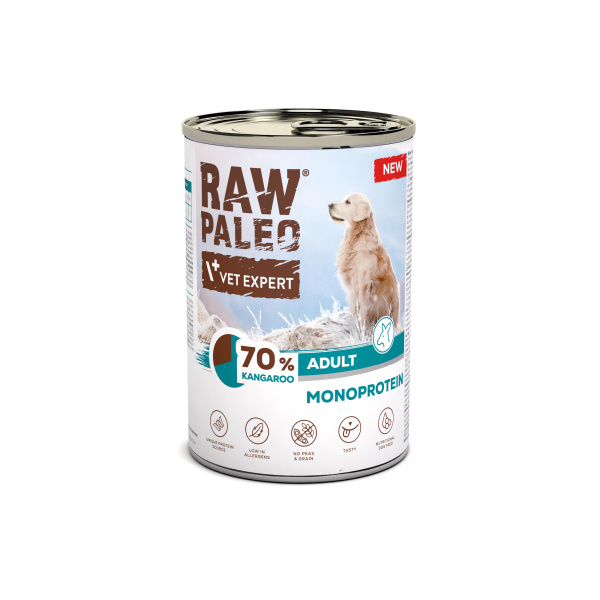 RAW PALEO ADULT DOG KANGAROO 12x400g - mokra karma dla psów dorosłych monoproteina z mięsem kangura