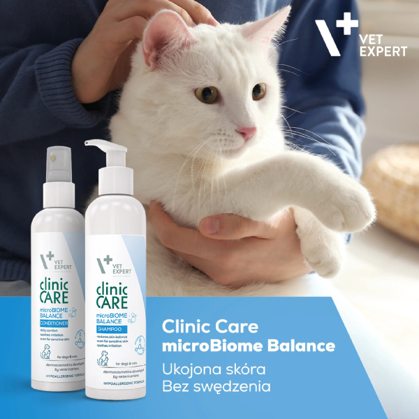 VET EXPERT Clinic Care microBiome Balance Shampoo and Conditioner - zestaw szampon i odżywka dla psów i kotów
