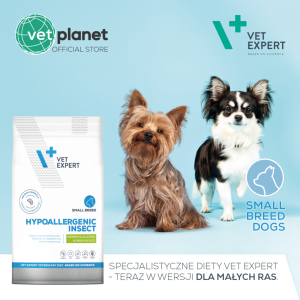VET EXPERT HYPOALLERGENIC INSECT SMALL BREED - sucha karma hipoalergiczna dla psów małych ras - owady i ziemniaki