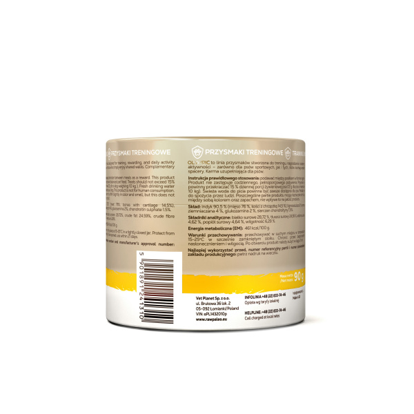 RAW PALEO Olympic Turkey Medium Large 90g - hipoalergiczny monoproteinowy przysmak treningowy dla psa