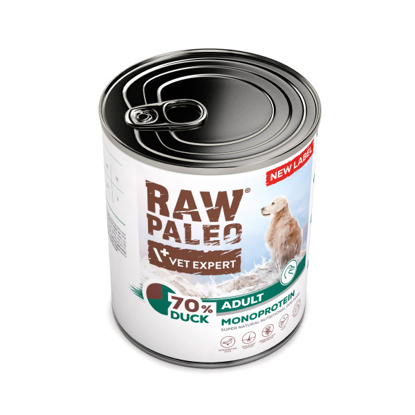 RAW PALEO ADULT DOG DUCK 6x800g - mokra karma dla psów dorosłych monoproteina z kaczką