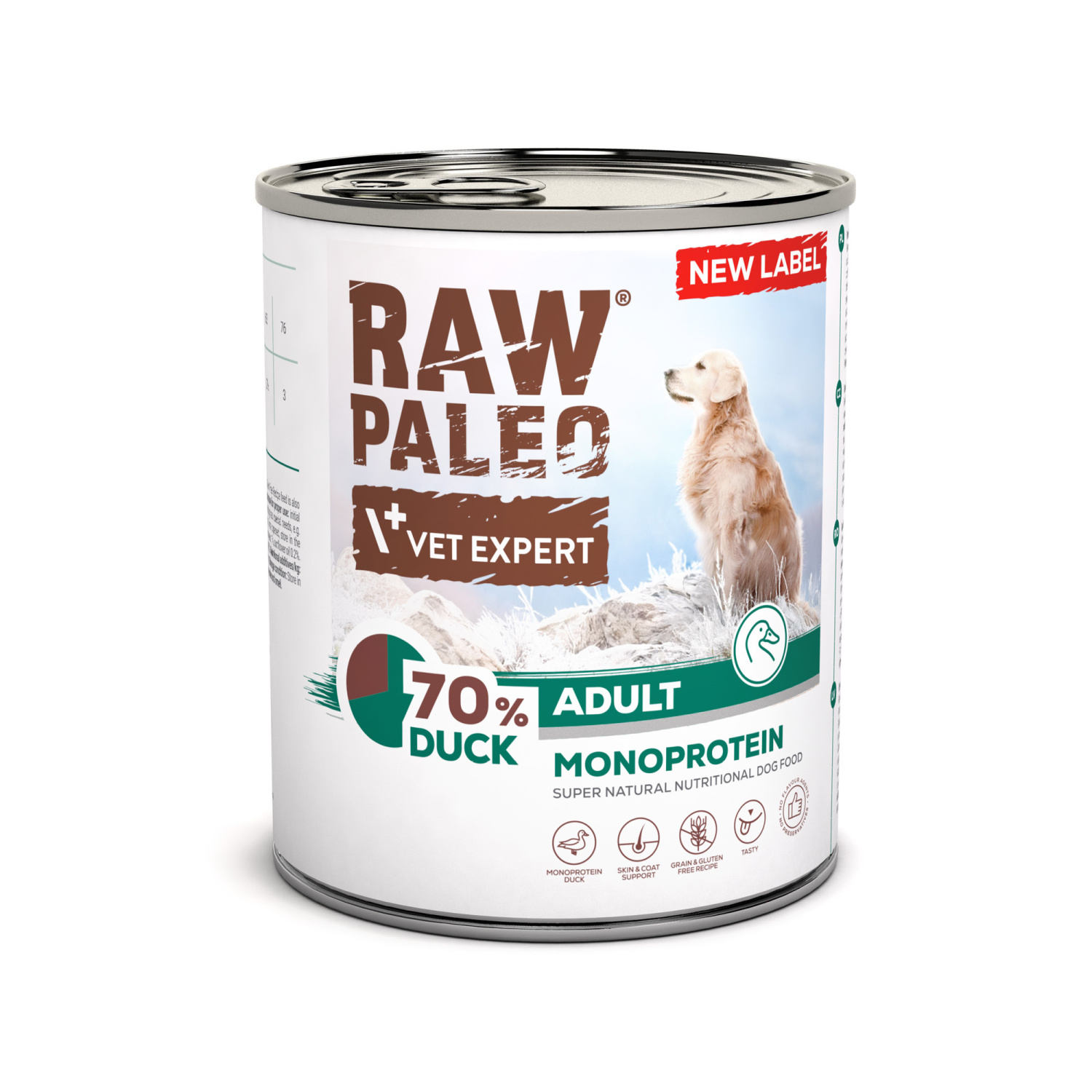 RAW PALEO ADULT DOG DUCK 800g - mokra karma dla psów dorosłych monoproteina z kaczką