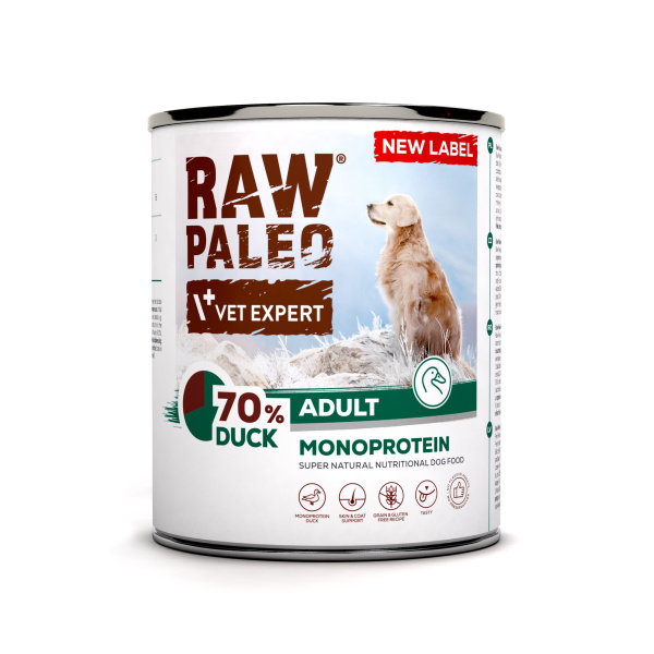 RAW PALEO ADULT DOG DUCK 800g - mokra karma dla psów dorosłych monoproteina z kaczką