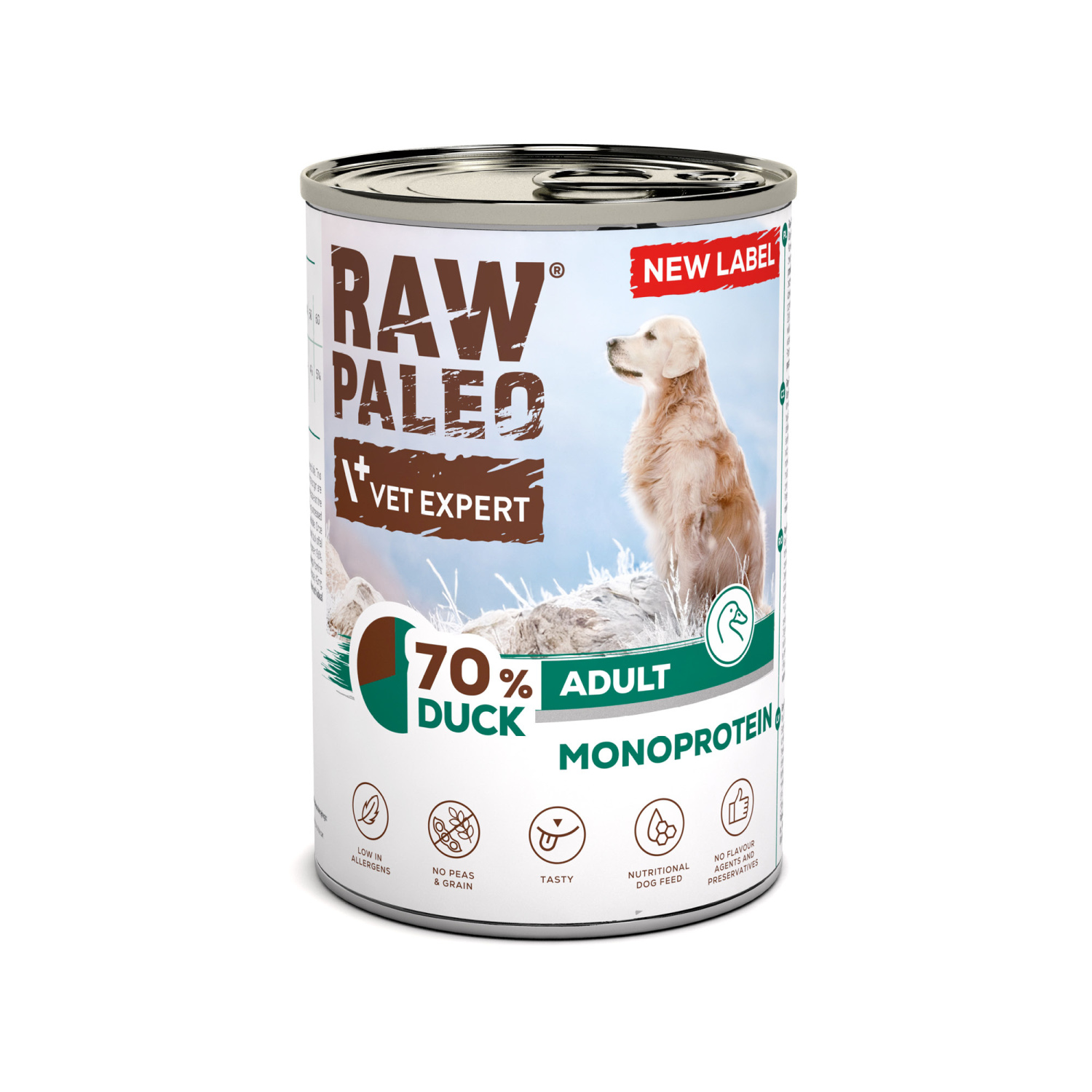 RAW PALEO ADULT DOG DUCK 400g - mokra karma dla psów dorosłych monoproteina z kaczką