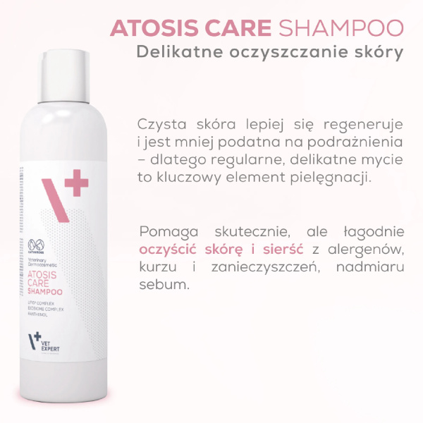 VET EXPERT ATOSIS CARE SHAMPOO - szampon dla psów i kotów ze skórą skłonną do atopii 250 ml