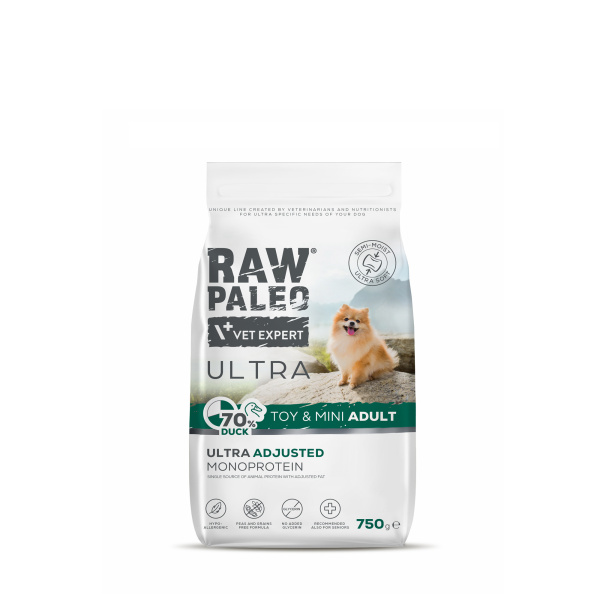 RAW PALEO ULTRA DUCK TOY&MINI ADULT - półwilgotna karma z kaczką dla psów dorosłych ras małych i miniaturowych