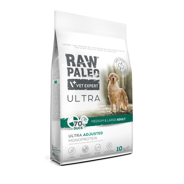 RAW PALEO ULTRA DUCK MEDIUM&LARGE ADULT -  półwilgotna karma z kaczką dla psów dorosłych ras średnich i dużych
