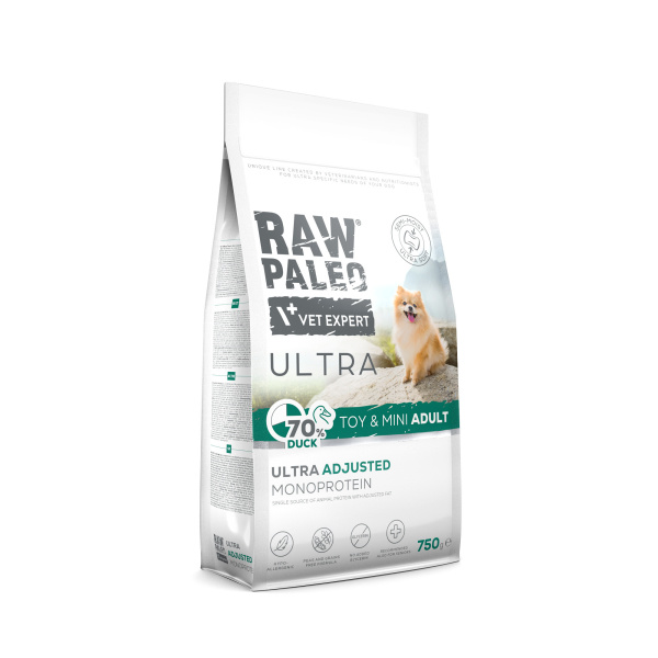 PAKIET 2x14kg  RAW PALEO ULTRA DUCK TOY&MINI ADULT - półwilgotna karma z kaczką dla psów dorosłych ras małych i miniaturowych