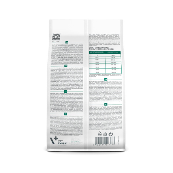 PAKIET 2x14kg  RAW PALEO ULTRA DUCK MEDIUM&LARGE ADULT -  półwilgotna karma z kaczką dla psów dorosłych ras średnich i dużych
