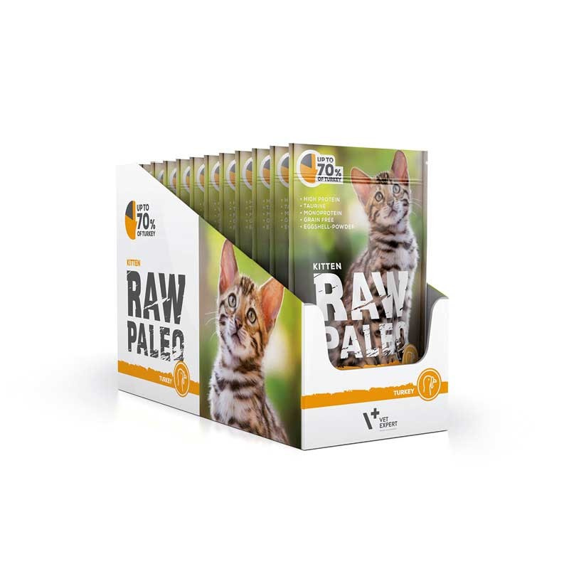 RAW PALEO KITTEN TURKEY 12x100g - mokra karma dla kociąt - indyk