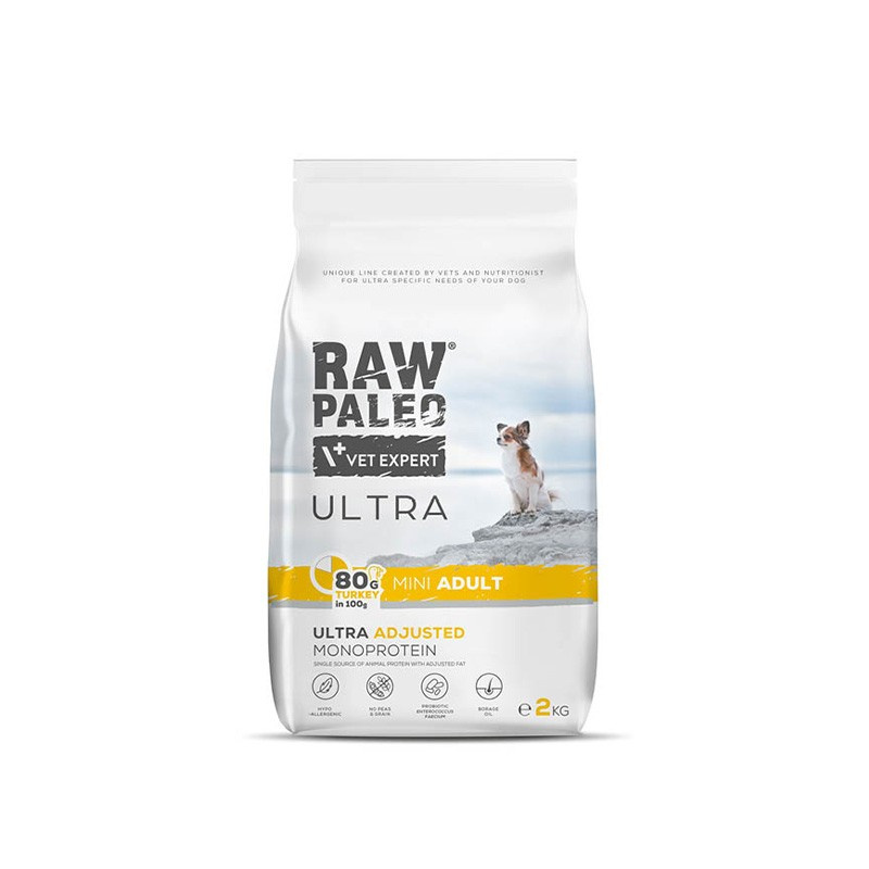 RAW PALEO ULTRA TURKEY ADULT MINI - sucha karma z indykiem dla psów dorosłych ras małych (Wielkość opakowania: 14kg)